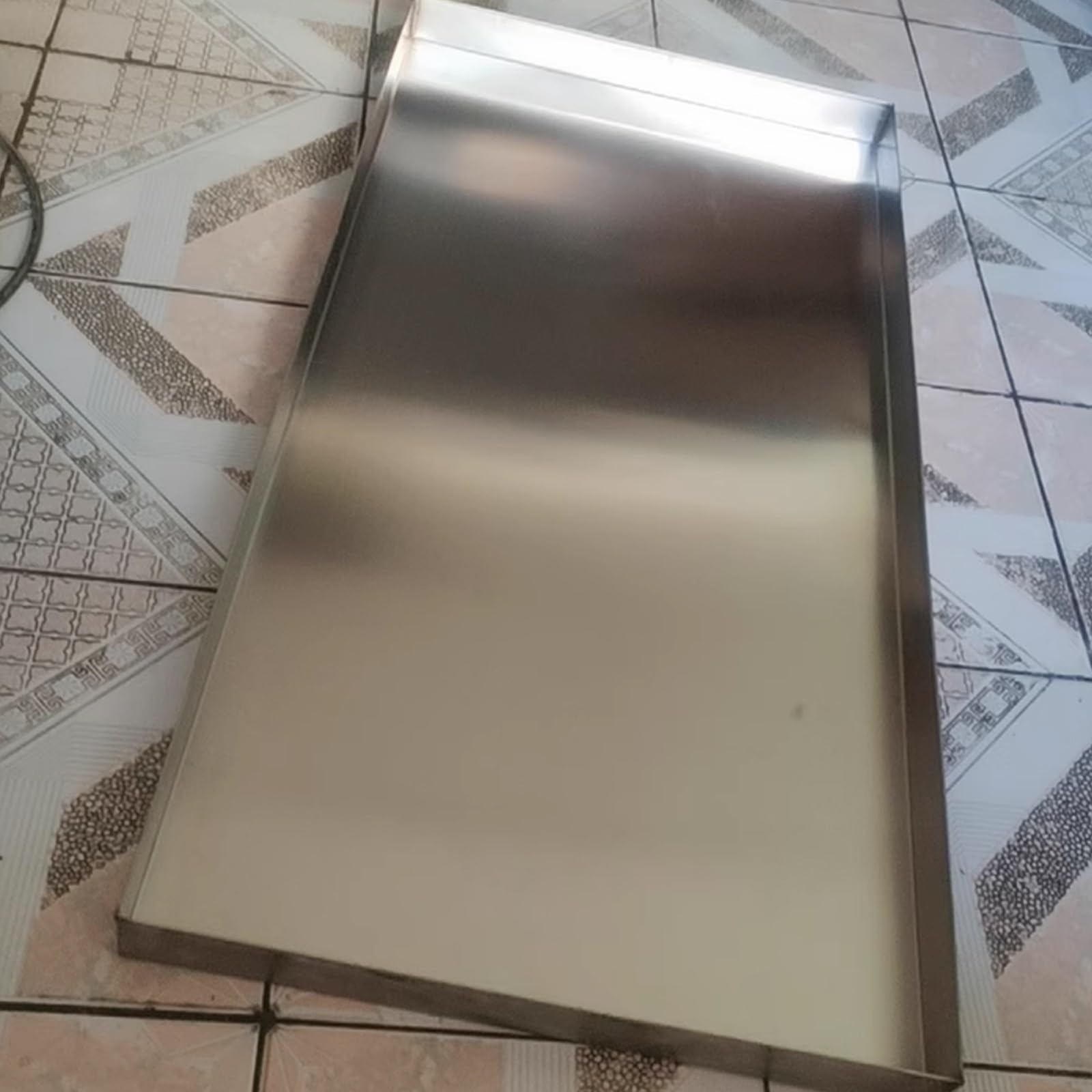 Bandeja de Acero Inoxidable 304 Grado Alimentario Bandeja Saldada Completamente Hecha a Mano for Restaurantes Catering Transporte y Almacenamiento de Alimentos(70x20cm (28x8in))
