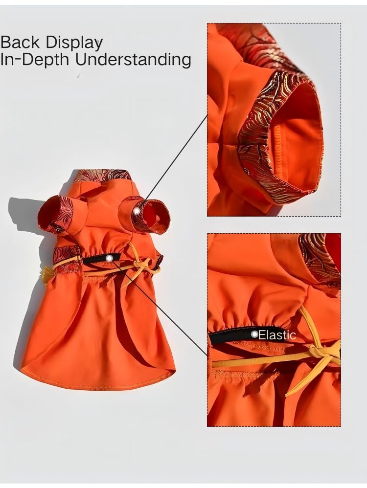 Disfraz Wuxia Tang Dynasty para perros y gatos, seda lujosa, talla S miniatura 5