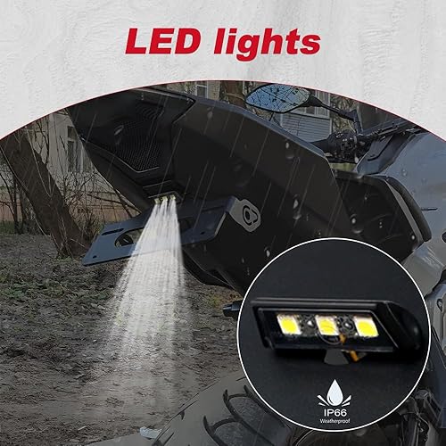 Miniatura 3 de Xitomer Tail Tidy, eliminador de guardabarros apto para FZ-07 MT-07 2014 2015 2016 2017 2018 2019 2020, con luz LED de matrícula, compatible con