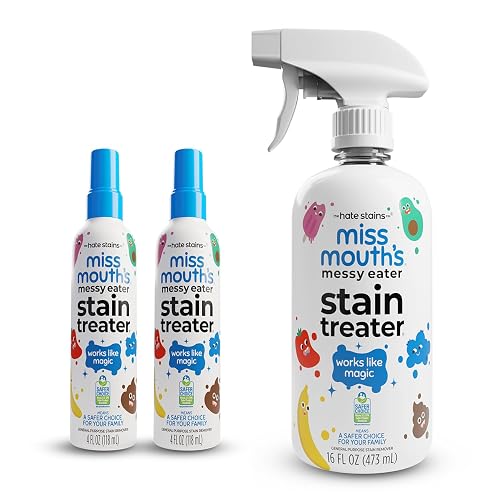 Miss Mouth's Messy Eater Stain Treater - 4oz 2-Pack & 16oz Spray Bottle - Laundry Spot Cleaner for Clothes, Carpet & Uph