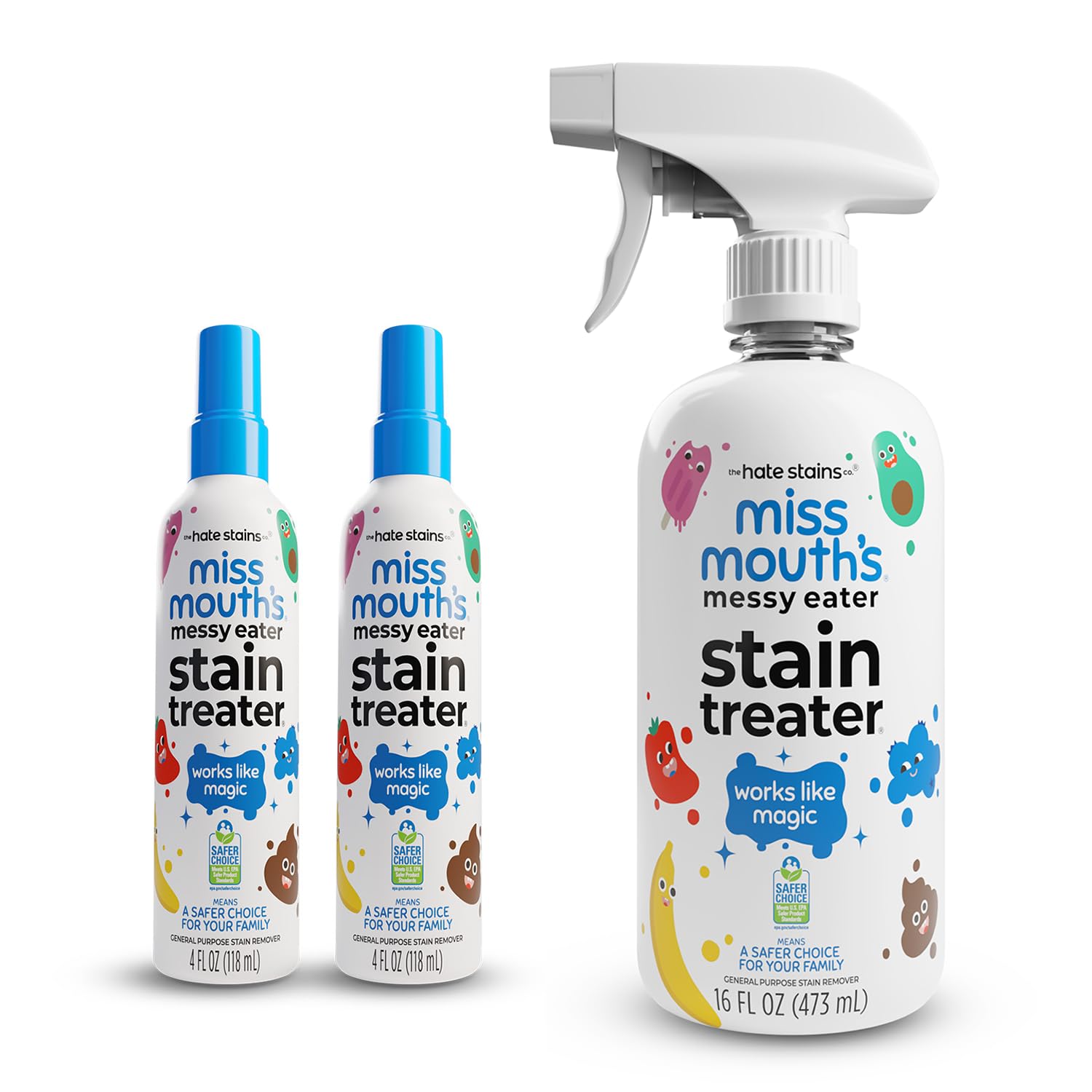 - Messy Eater Stain Treater - 2 Pack Stain Remover Spray and 16oz Bottle