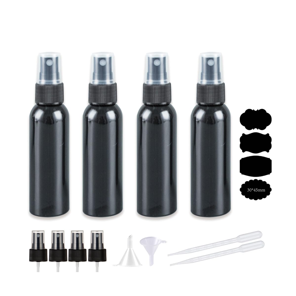 Vaporisateurs noirs vides 118ml petit flacon pulverisateur huiles essentielles et parfum