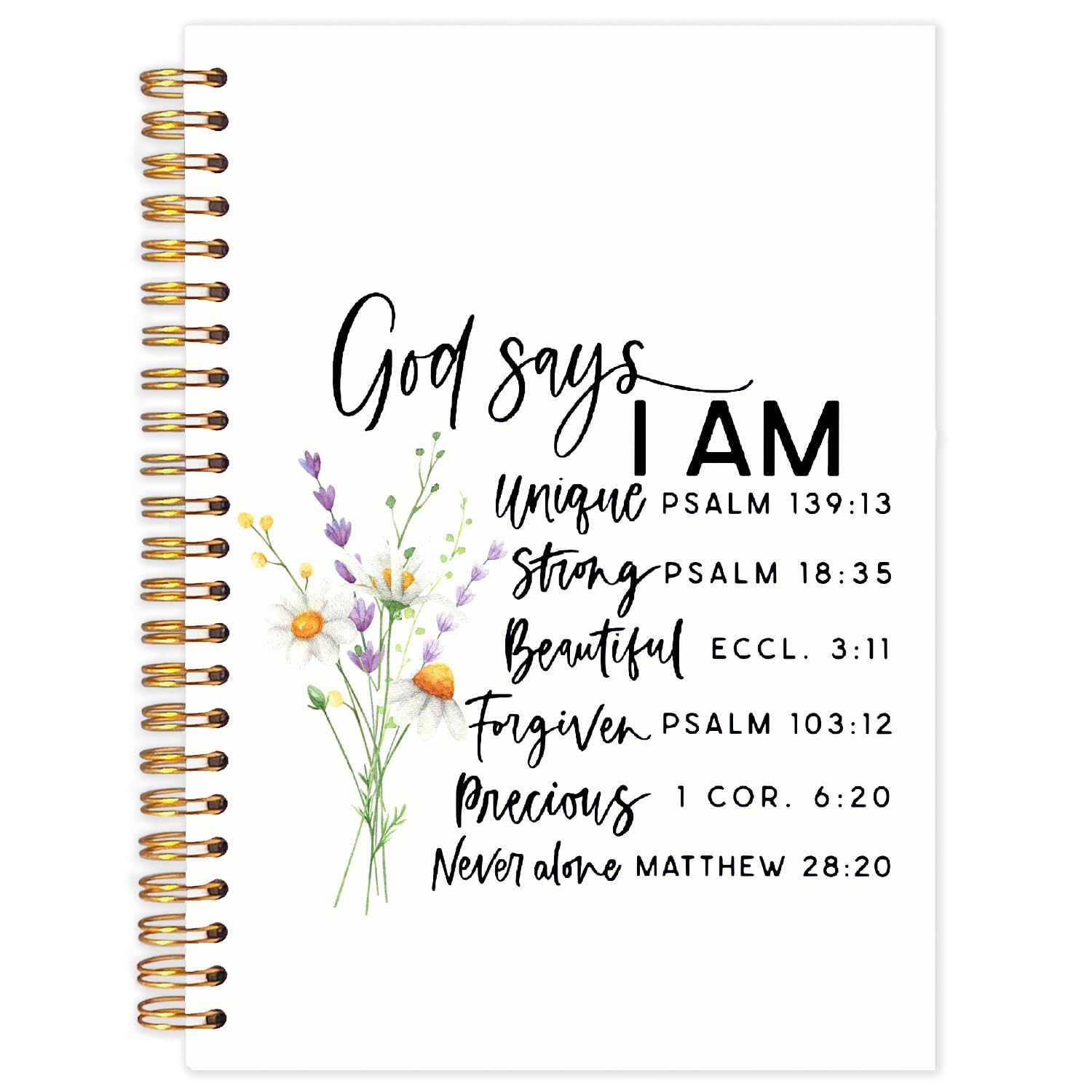 Yhtrg Christian Notebooks, Bible Journaling Notebook, God Says I Am Bible Scripture Journals for Writing, Floral Christian Gift Notebook for Women Men