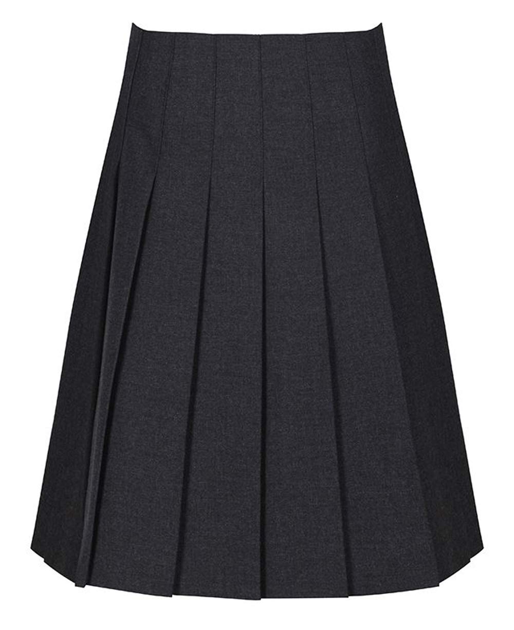 School Uniform 365 Girls Harrow Grey Trutex Senior Stitch Down Pleat Skirt, W28-L20