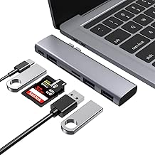 USB C Hub, 6 in 1 Aluminum USB C Hub Adapter for MacBook Pro 13? and 15? 2016/2017/2018, Dual Type C Hub with SD/TF Card Reader, 100W Power Delivery and 3 USB 3.0 Ports - coolthings.us
