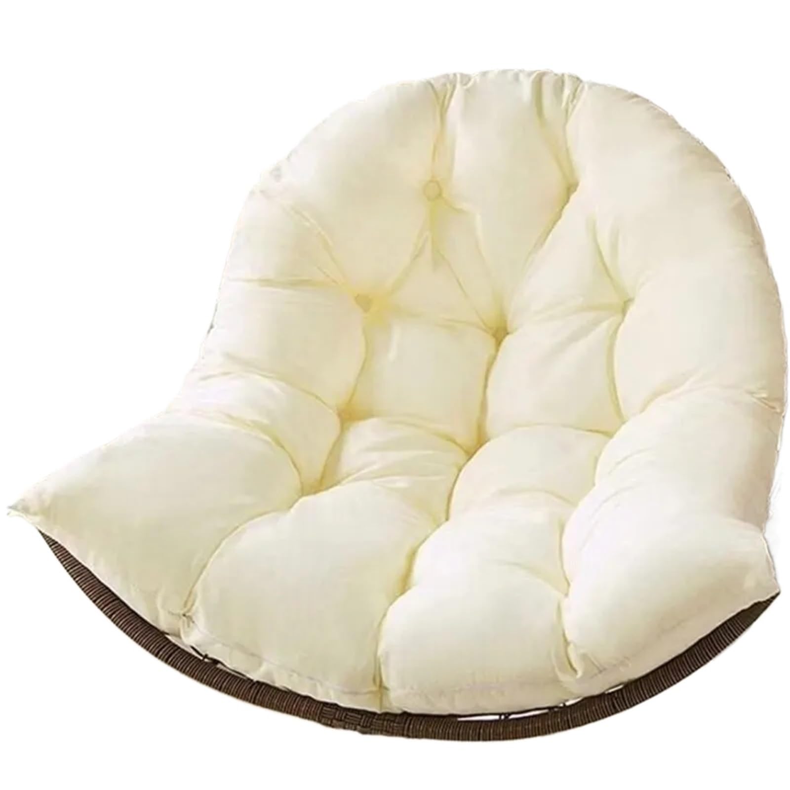 MFWHEFJ Egg Chair Cushion Round Hanging Egg Hammock Chair, Swing Seat Cushion, Thick Nest, Back for Indoor and Outdoor Patio(White)