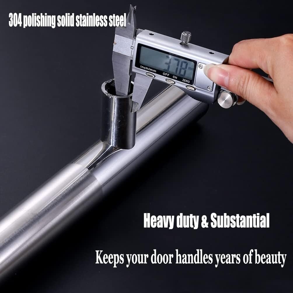 Sliding Door Handle Stainless Steel Swing Shower Door Handle,Back to Back Tubular Door Handle Set for Barn Doors Gates Garages Sheds(Rose d,Hole 80CM/31.5")