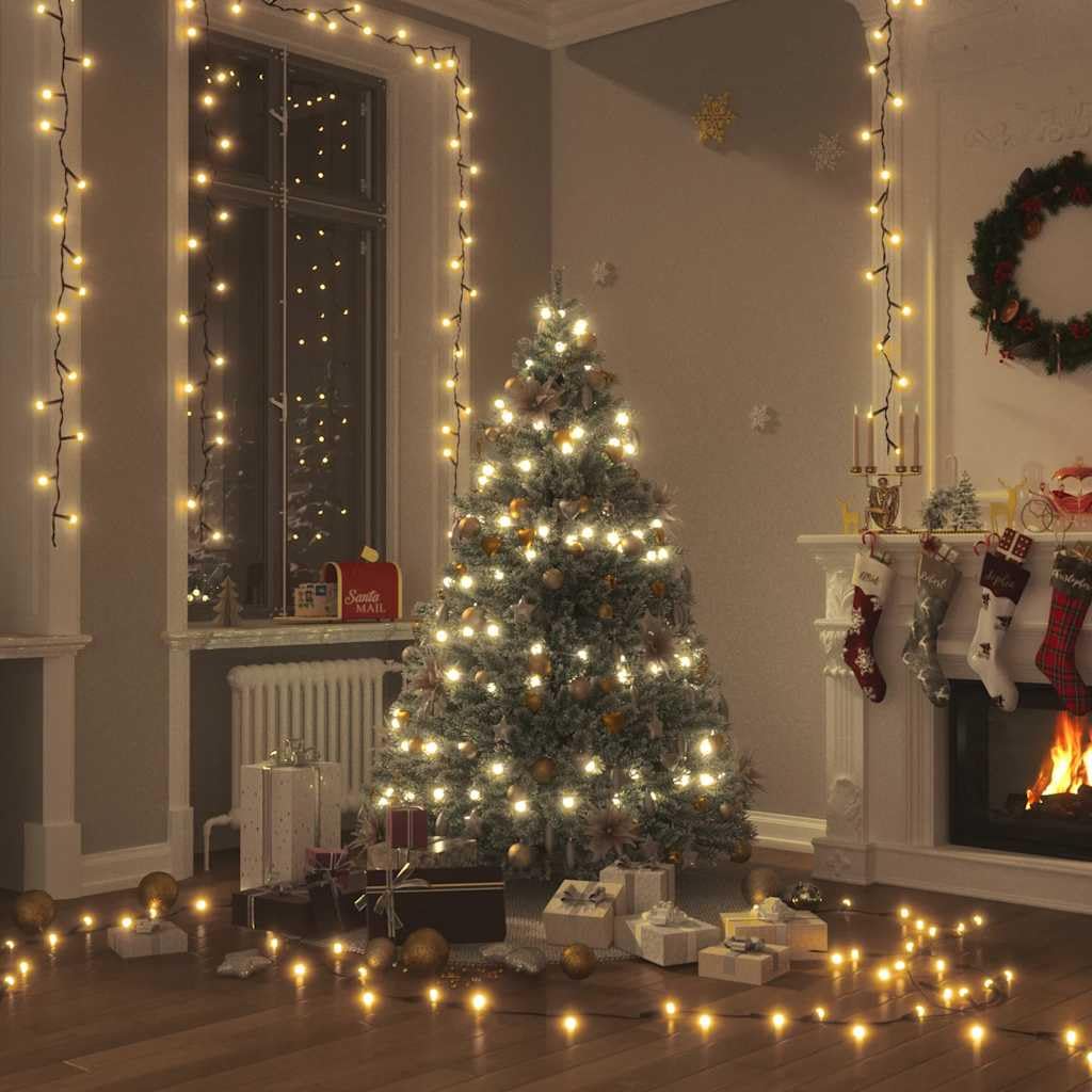 Lichterkette mit 600 LEDs 60 m IP44 Warmweiß für Innen und Außen mit 8 Lichteffekten, wetterfest, energiesparend, ideal für Garten, Balkon, Fassade, festliche Dekoration