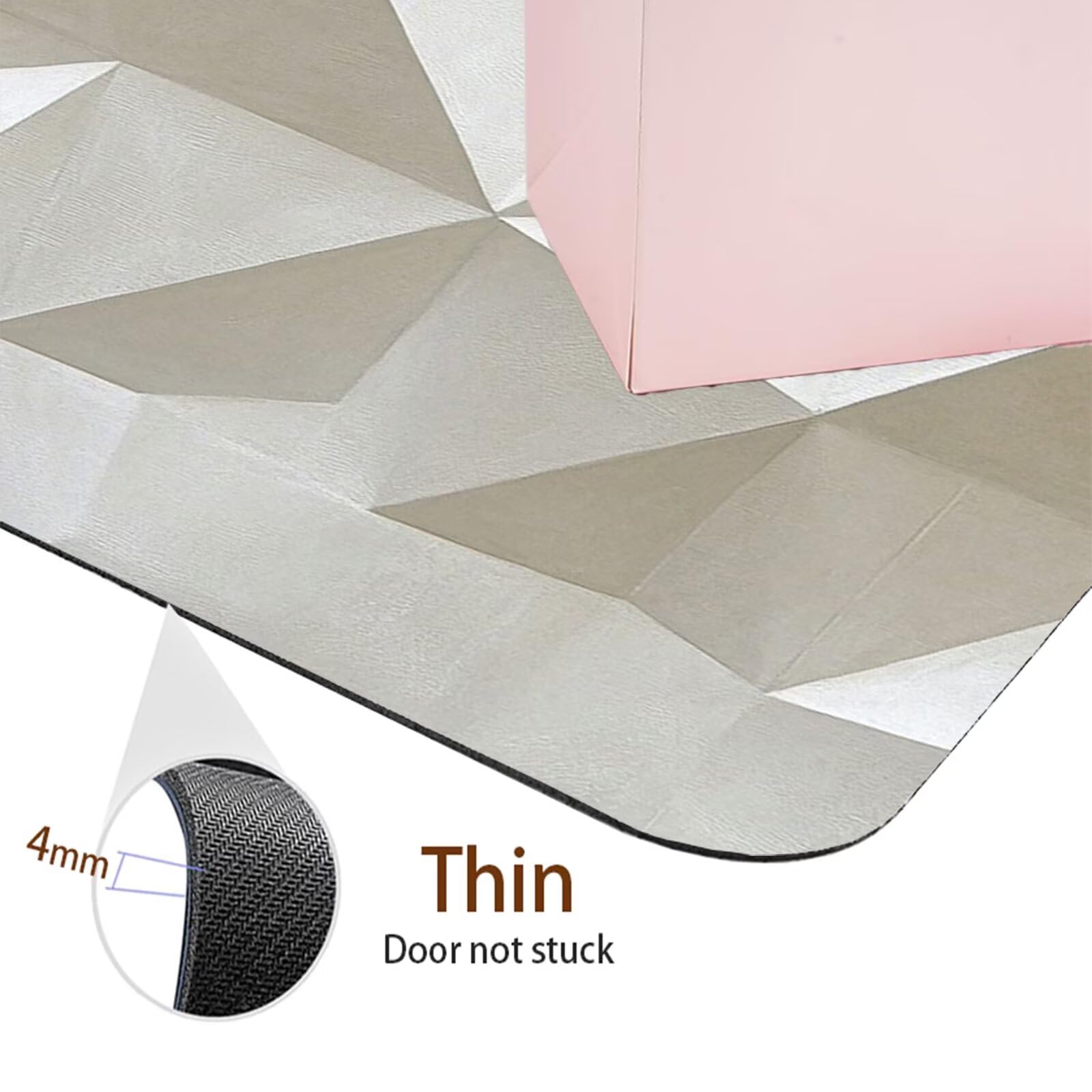 Tappetino da Bagno Antiscivolo Tappeto Bagno Super Assorbente Tappeto Cucina ad Asciugatura Rapida Facile da Pulire Tappetino Doccia Tappeti Cucina per Zerbino Ingresso Interno White 160x230cm 7-1383