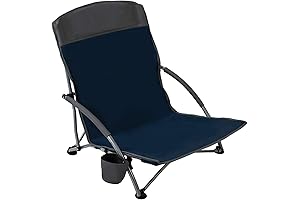 Lightweight and Low Beach Chair for Adults with Built-In Cup Holder