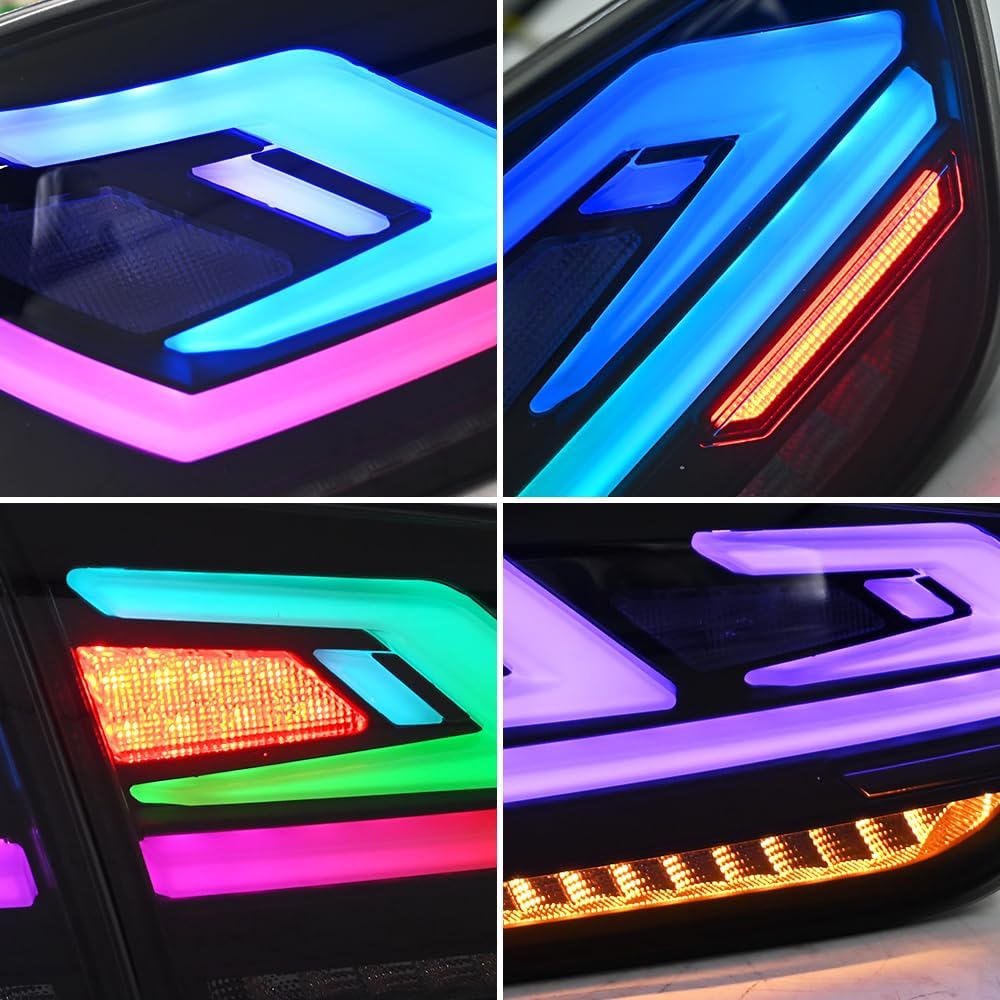 Tail Lights for 9th Gen Lancer EVO-X 2008-2020(Not Fit Sportbacks/Fortis/IO) Taillights with Multicolor DRL Sequential Turn Signal Brake Reverse Rear Back Lamp Smoke