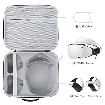 PSS PSVR2 Carrying Case, Storage Bag Travel Bag for PSVR2 Controller and Headset, Carrying Bag for PSVR 2,Lightweight Travel Storage Bag Compatible with PS VR2 (PS5 Accessories)