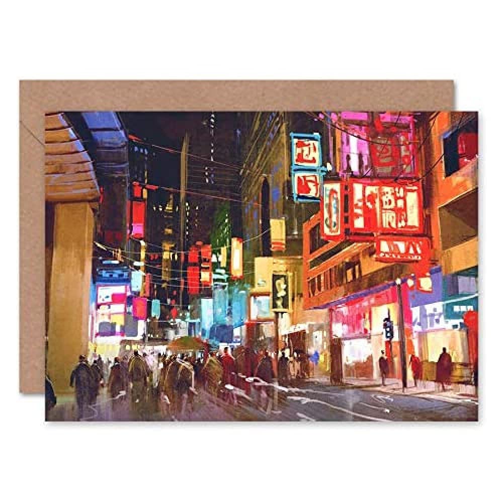 Wee Blue Coo City New York Chinatown Greeting Card With Envelope Inside Premium Quality