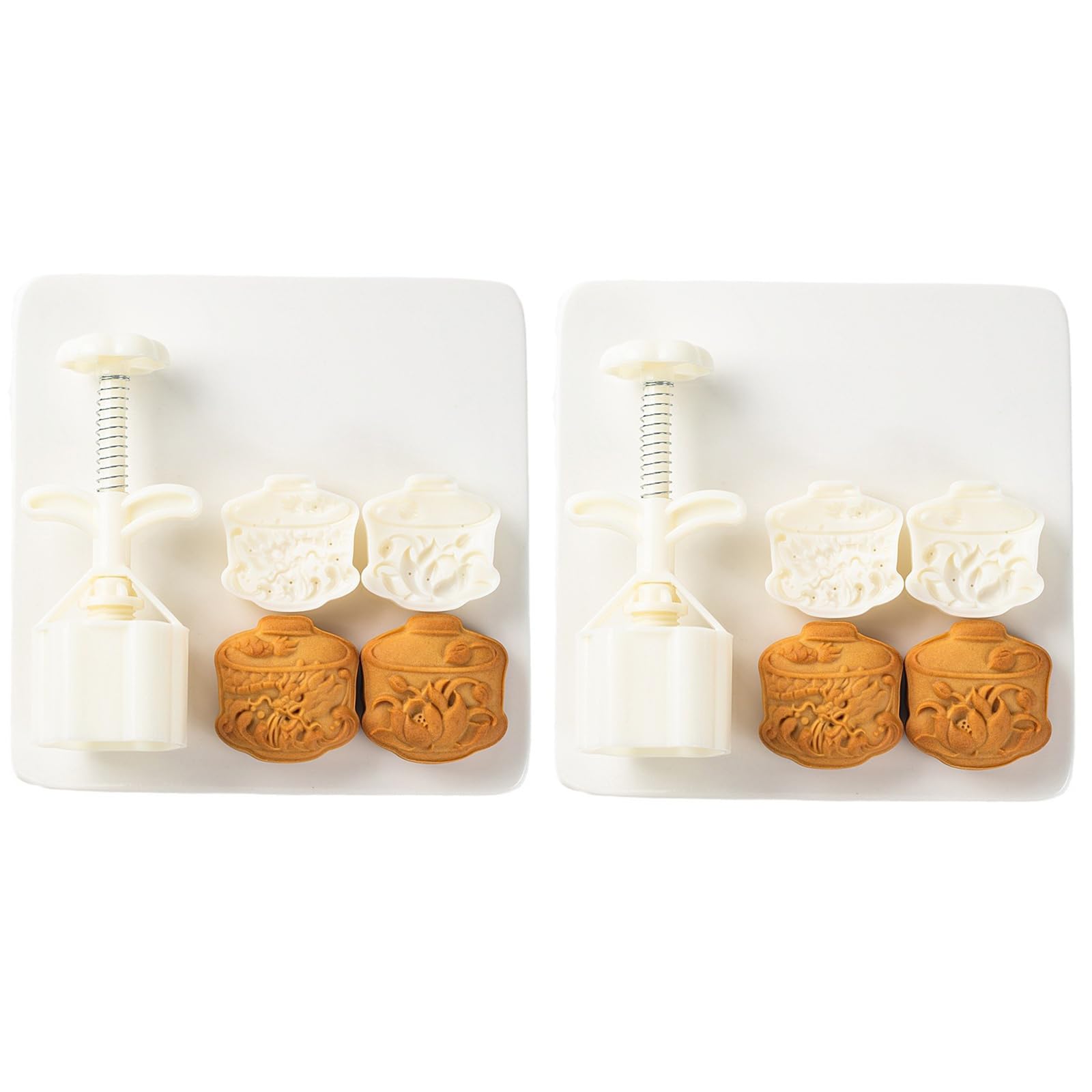 Buxuaaaa Chinese Pastries Cookie Stamp Hand Pressed Mold Festival Cake Molds Dessert ABS for Cooking Lover Hand Press Maker
