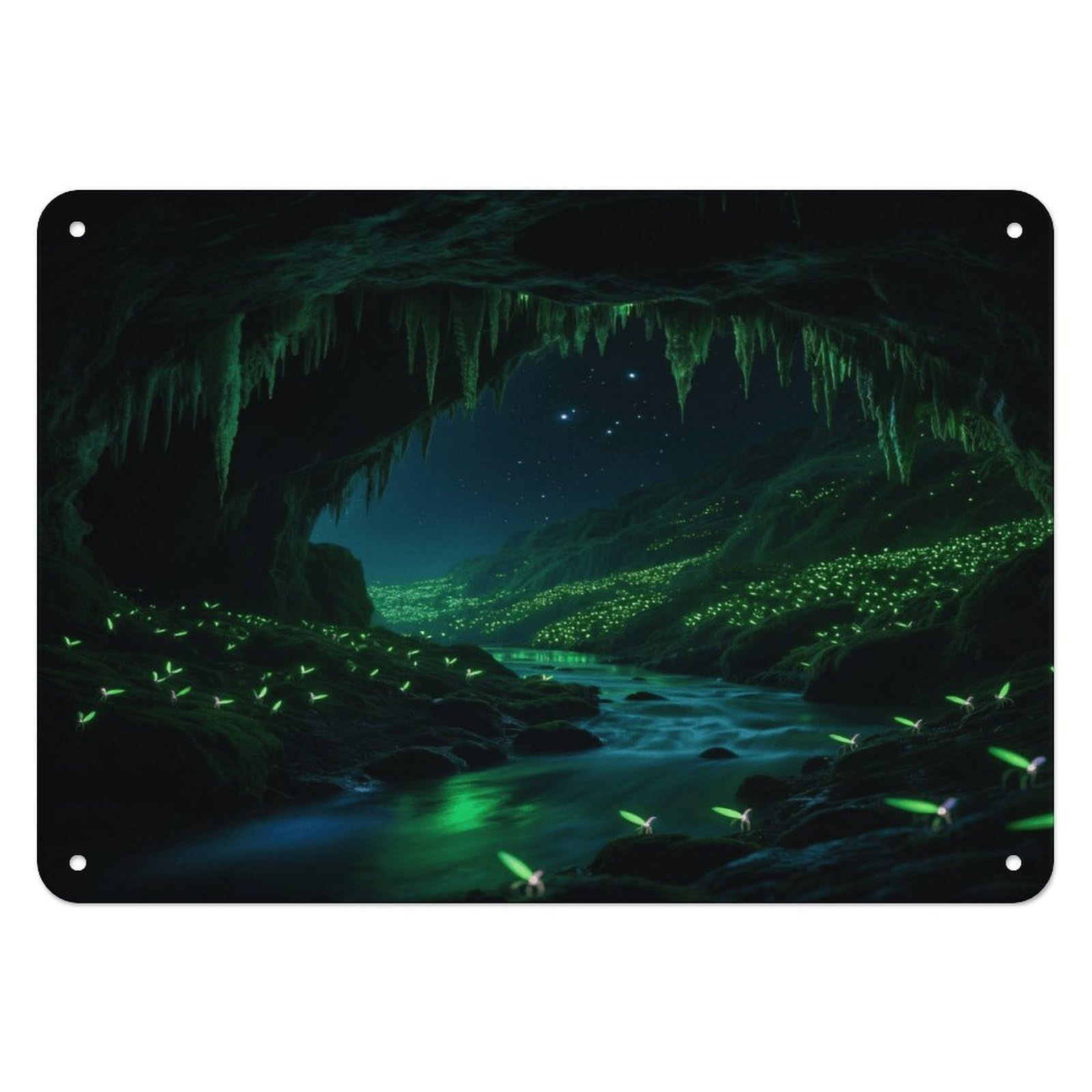 Fekiloot Style Glowworm Cave Wall Decor Iron Painting Metal Sign