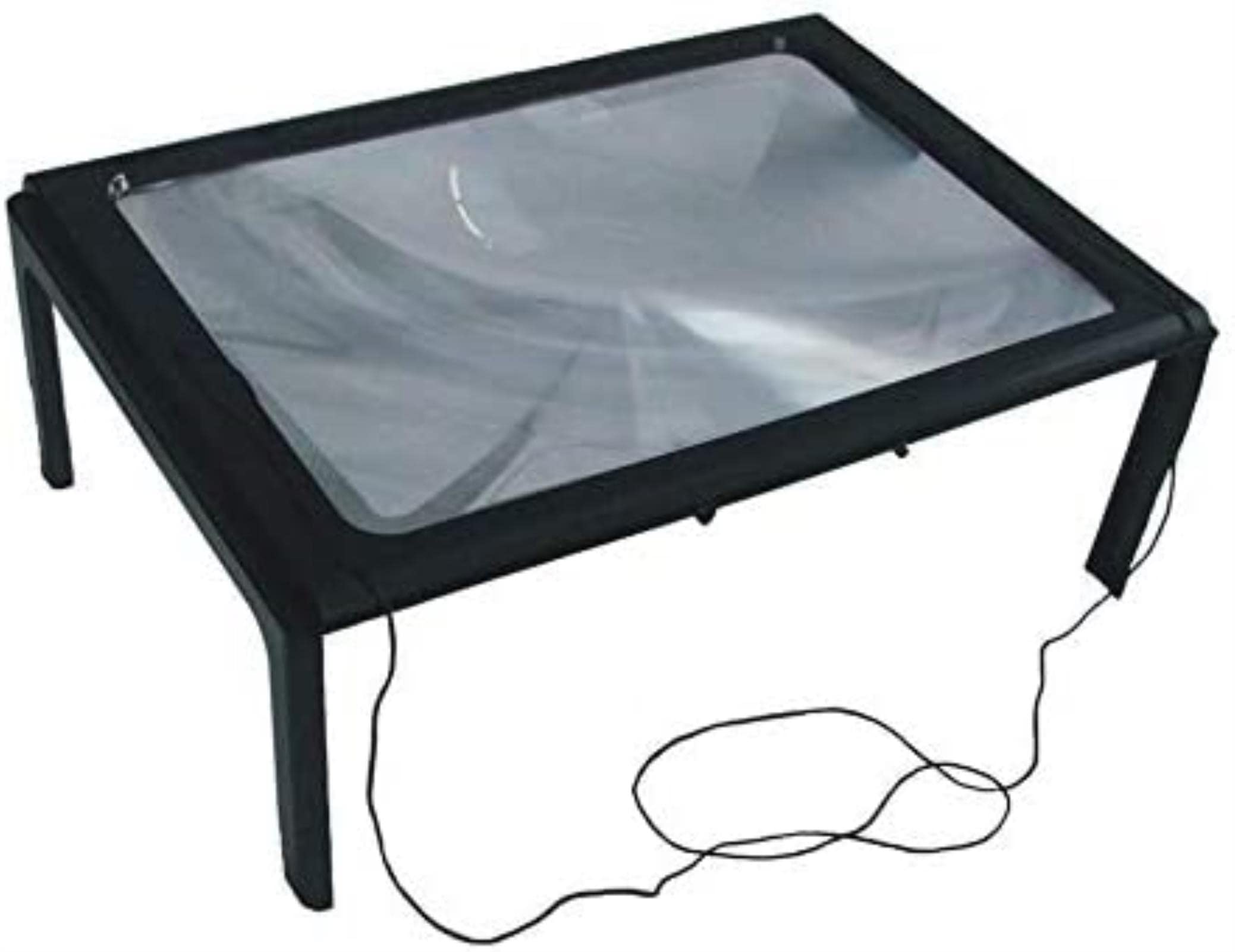 Loupe A4 Pleine Page, Grande Table 3X, Mains Libres, Bureau Pliable pour Lire, Coudre, Tricoter, Verre de Lecture – Noir Warm as Ever