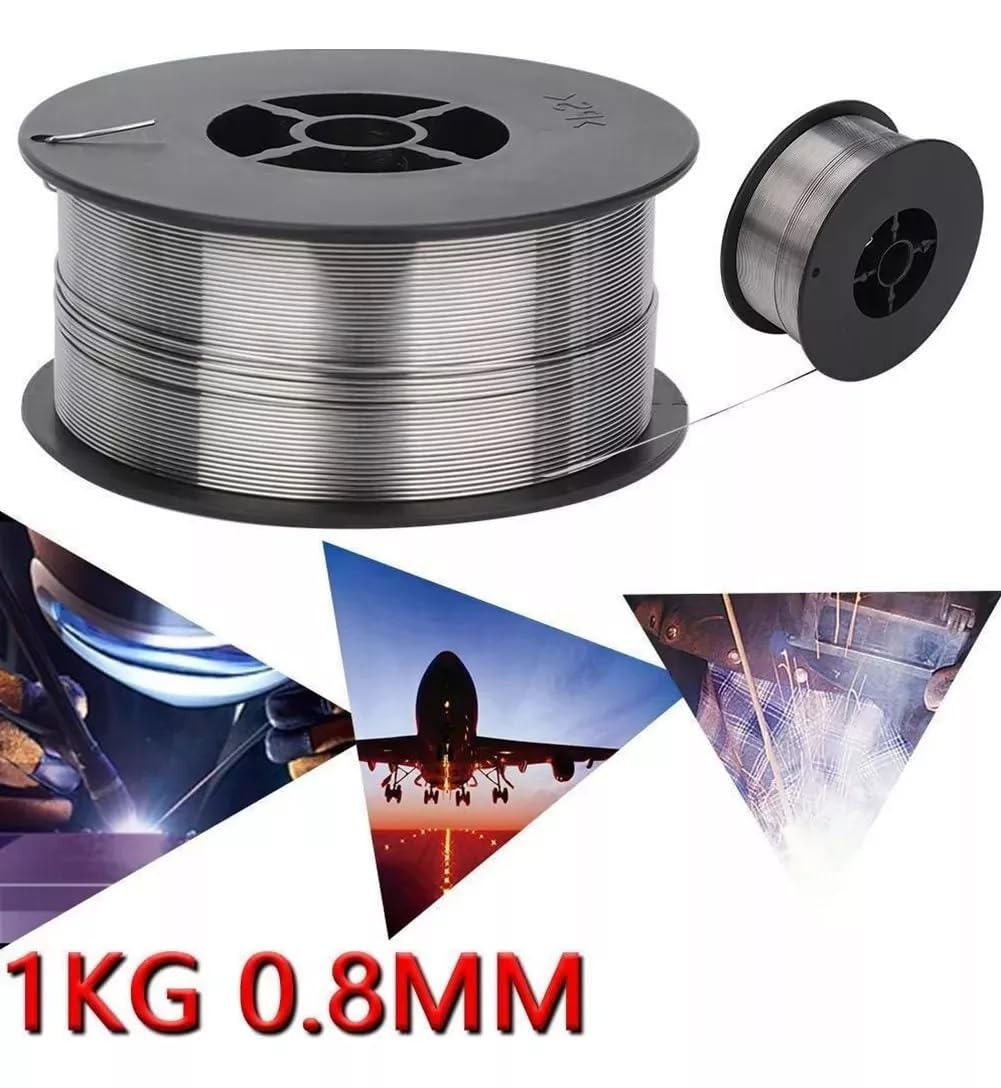 Topolenashop Filo Animato No Gas 0,8 mm 1 kg per Saldatrice MIG – Bobina Filo Continuo Auto-Protetto FCAW – Classificazione E71T-GS – Per Saldature su Acciaio