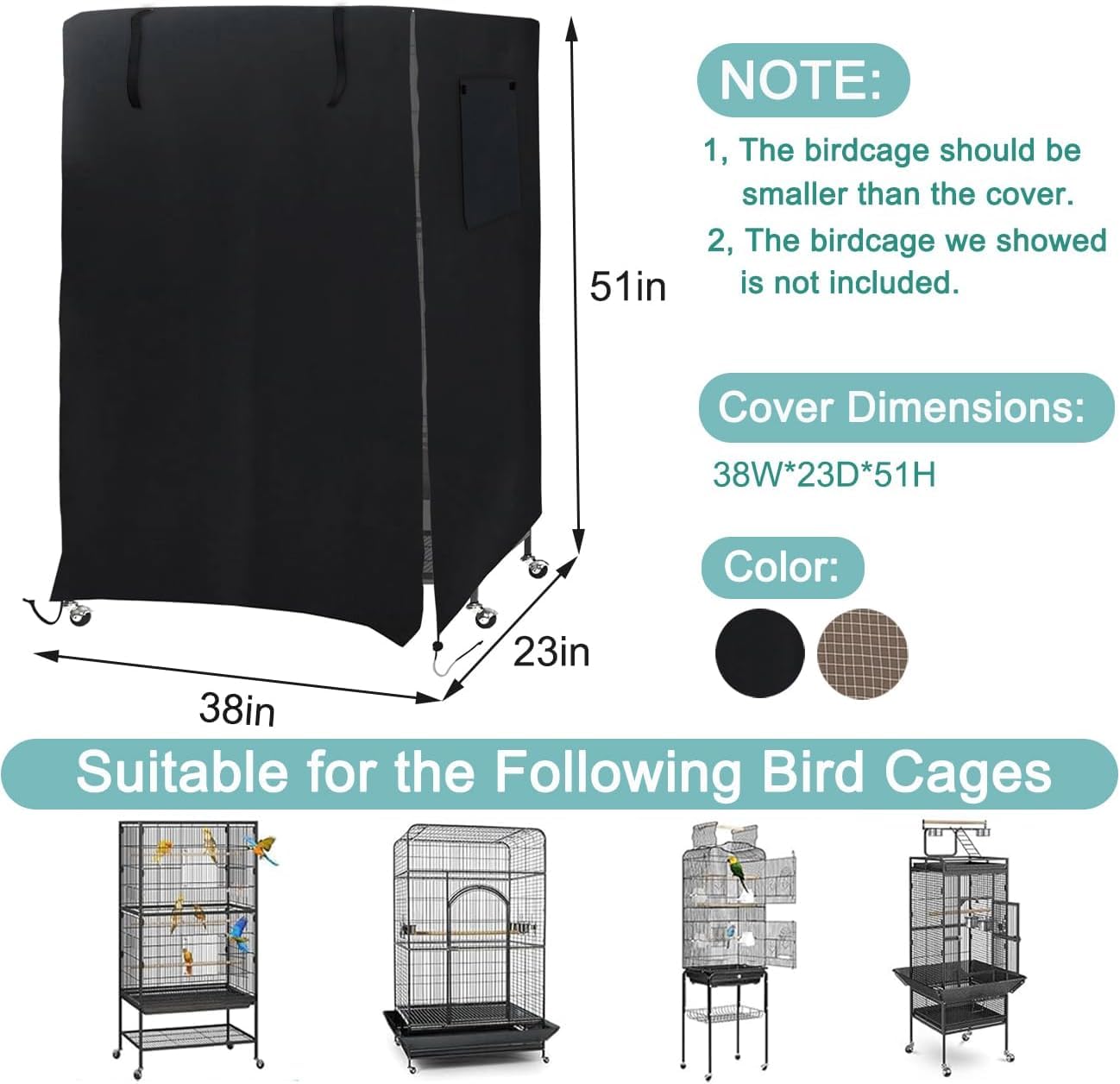 Couverture Pour Cage À Oiseaux, Grande Housse Extérieure Et Intérieure, Filet Résistant À La Lumière Pour Perroquets Multifonctionnelle