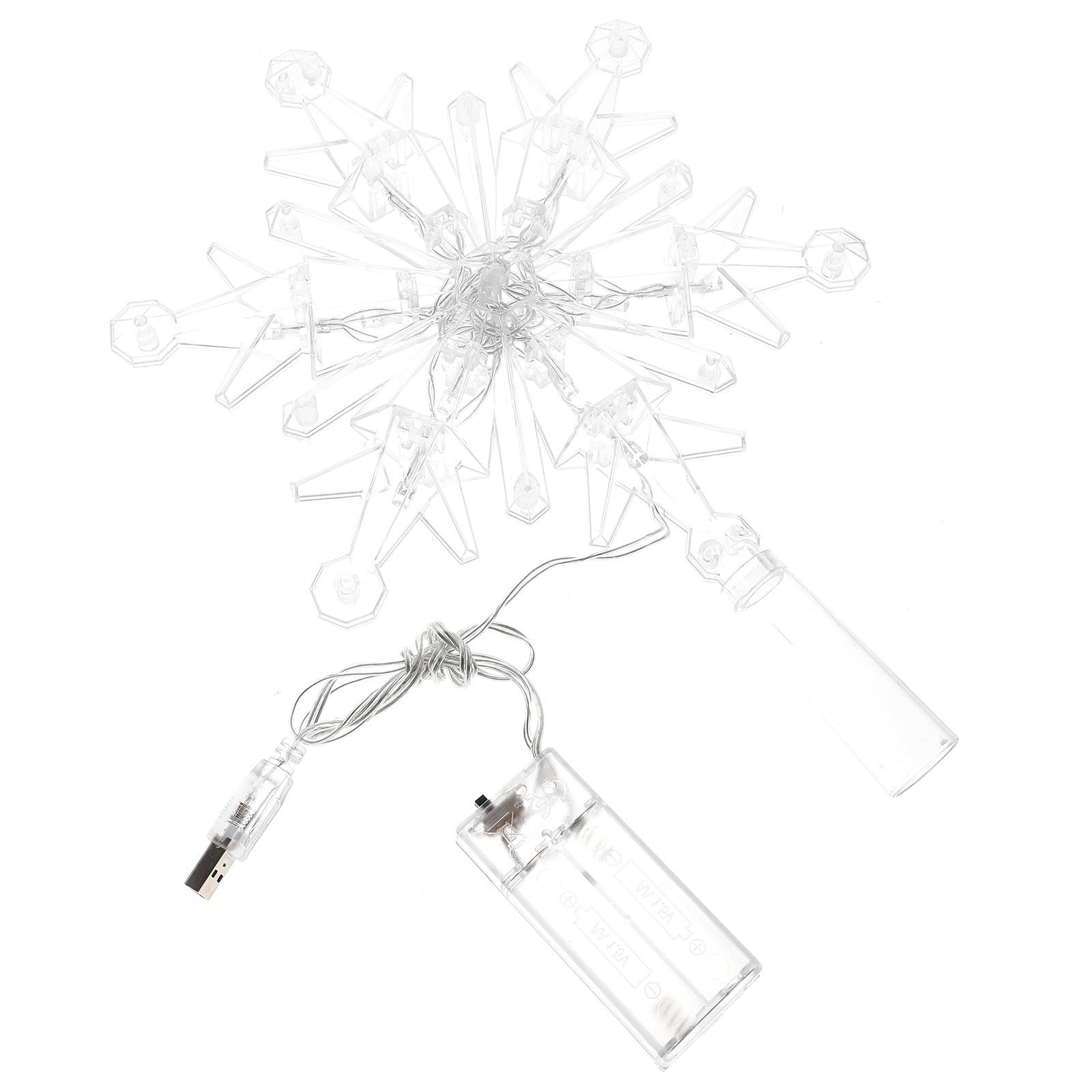 Gatuida 4 Pezzi Puntale Albero di Natale a Fiocco di Neve Luci LED
