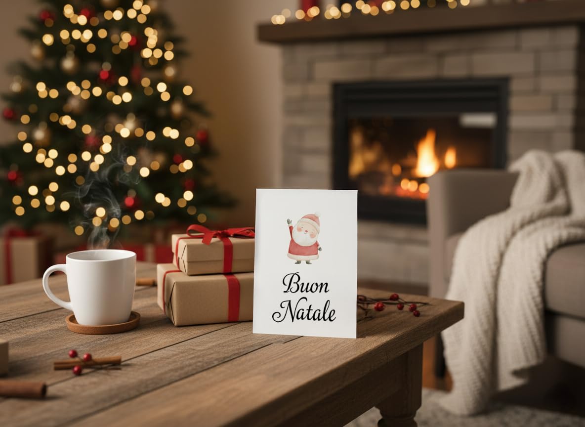 Biglietti di Natale in Italiano A6 con Buste Bianche – Set di 30 per Auguri Festivi