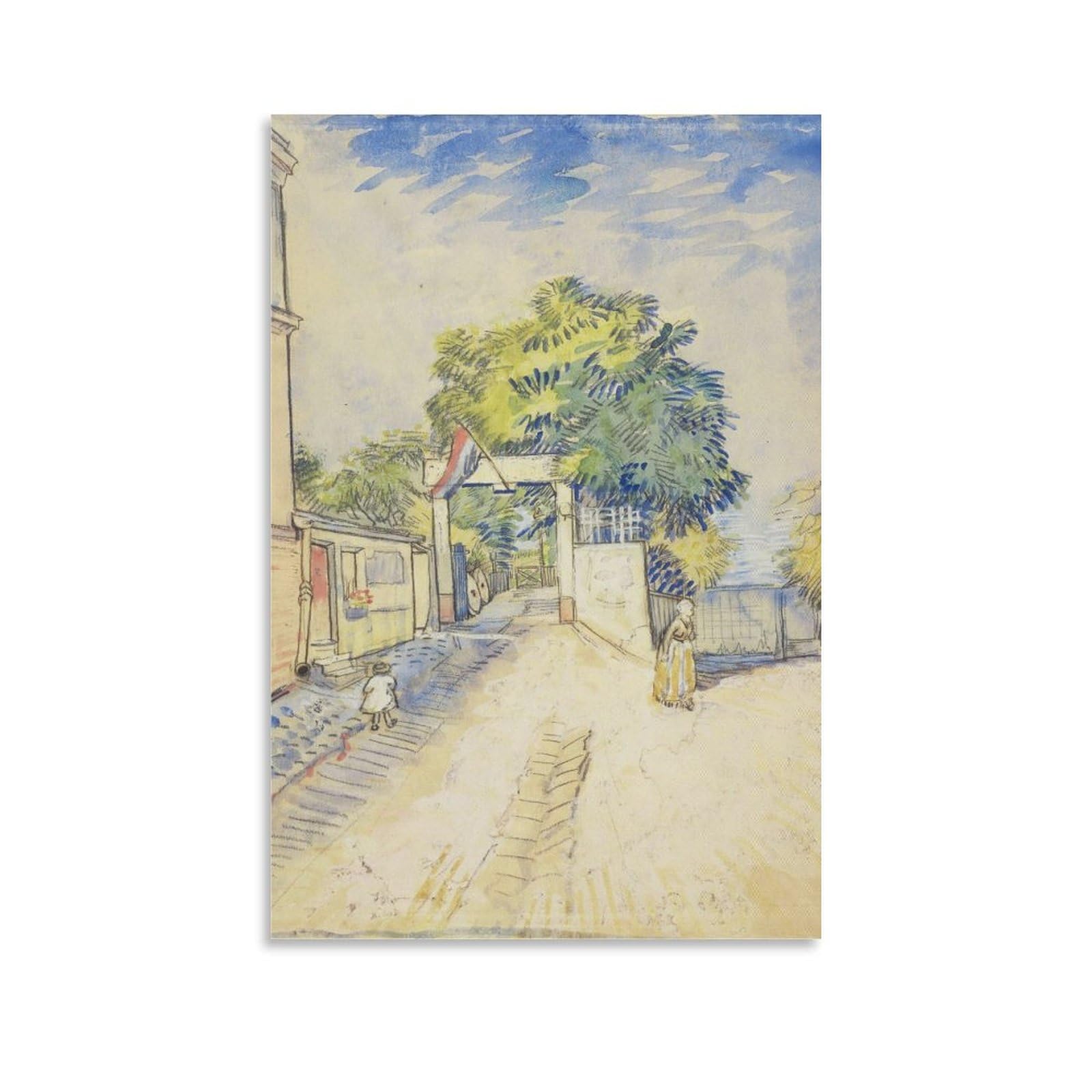 Weg Mit Eingang Zu Einem Aussichtspunkt by Vincent Van Gogh Wall Art Prints Poster Artworks Canvas Poster Wall Art Prints Home Modern Decor 20x30inch(50x75cm)