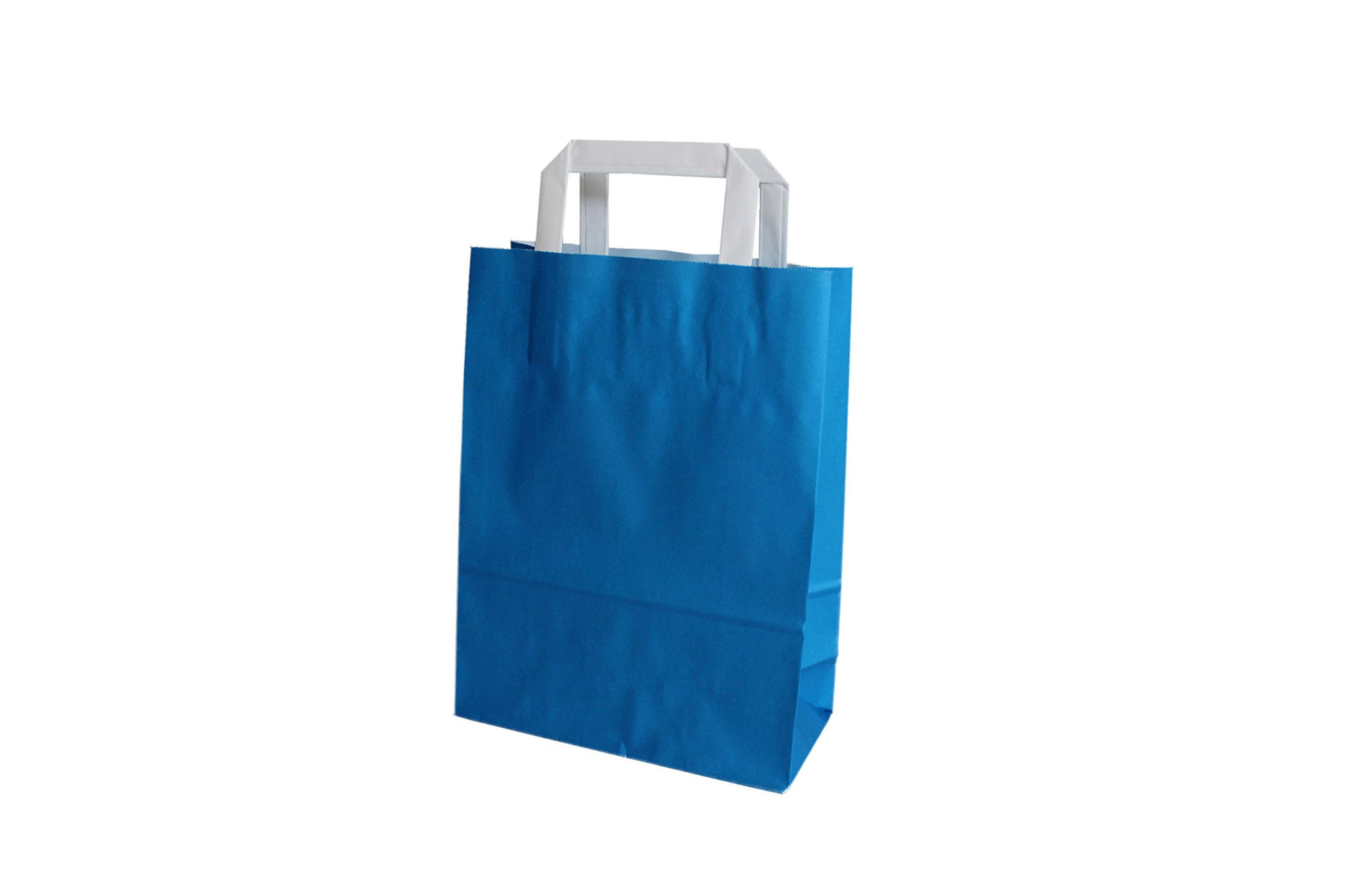 PGV Papierowe torby z płaskimi uchwytami 32 + 12 x 40 cm (50 sztuk, niebieski)