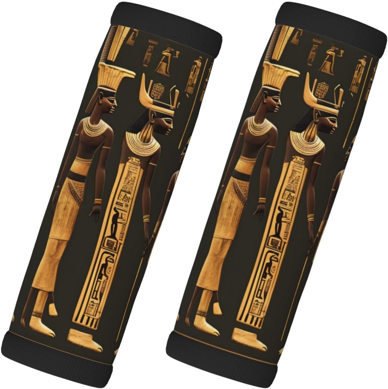 Ancient Egyptian Hieroglyph Print Luggage Handle Wrap 2pcs, Door Handle Protection Sleeve Cover, for Suitcase, Handbag