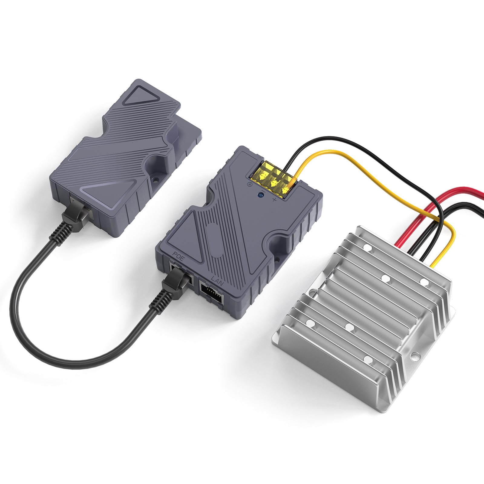 Convertitore RJ45 3 in 1 ripetitore di tensione di potenza per connessione di rete stabile e convertitore Ethernet multi-tensione Internet migliorato