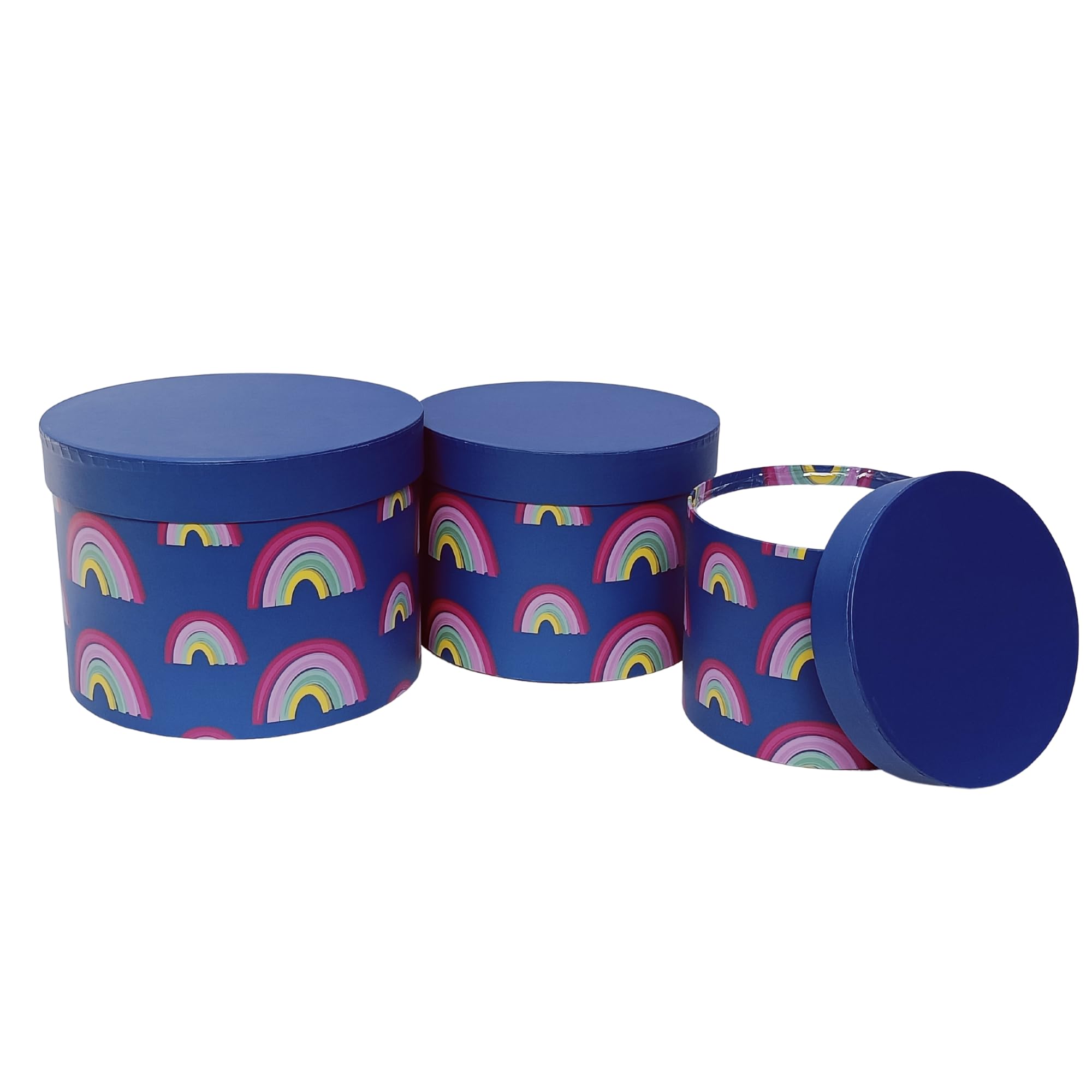 Oasis Paper Gift Box Empty, Decorative, Reusable, Multipurpose Birthday, Anniversary, Wedding, Return Gifts Hamper Packaging (Set of 3) Printed Rainbow Blue (B0BQMT4R8P) Amazon Price History, Amazon Price Tracker