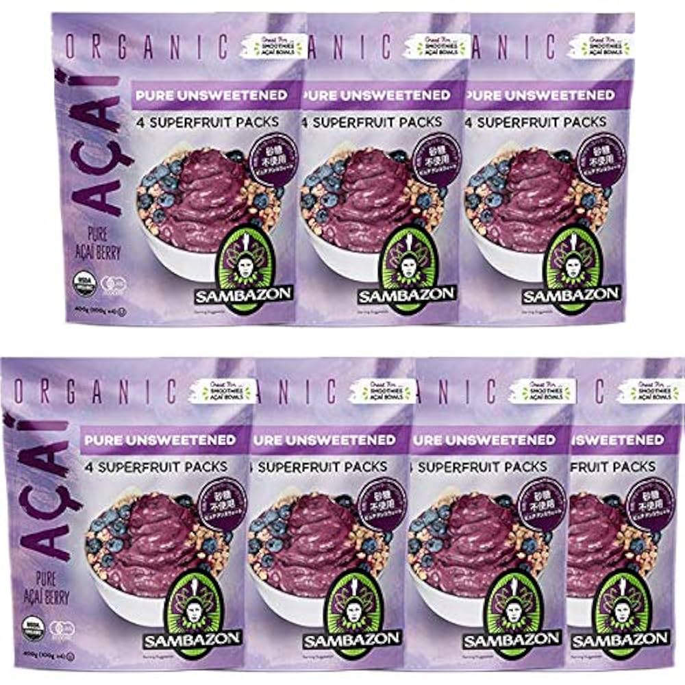 SAMBAZON - サンバゾン 冷凍 アサイー  無糖 100g×32 Amazon | SAMBAZON 【冷凍便】サンバソン アサイースムージー