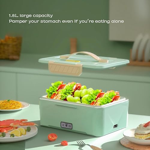 Miniatura 3 de KALWEL, Fiambrera climatizada,Fiambrera calefactora para el trabajo,Calentador de alimentos para coche,Loncheras Electricas para Calentar