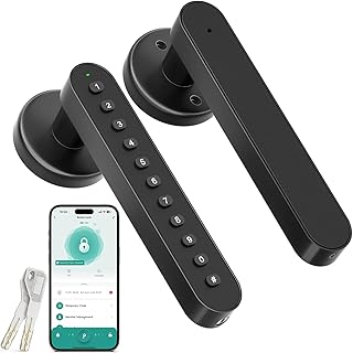 Smart Door Knob with Keypad Keyless Entry Door Lock Keypad Door Lock with Handle Code Door Locks for Bedrooms,Home, Office, Hotel, 3 in 1 Keys/Code/Tuya App