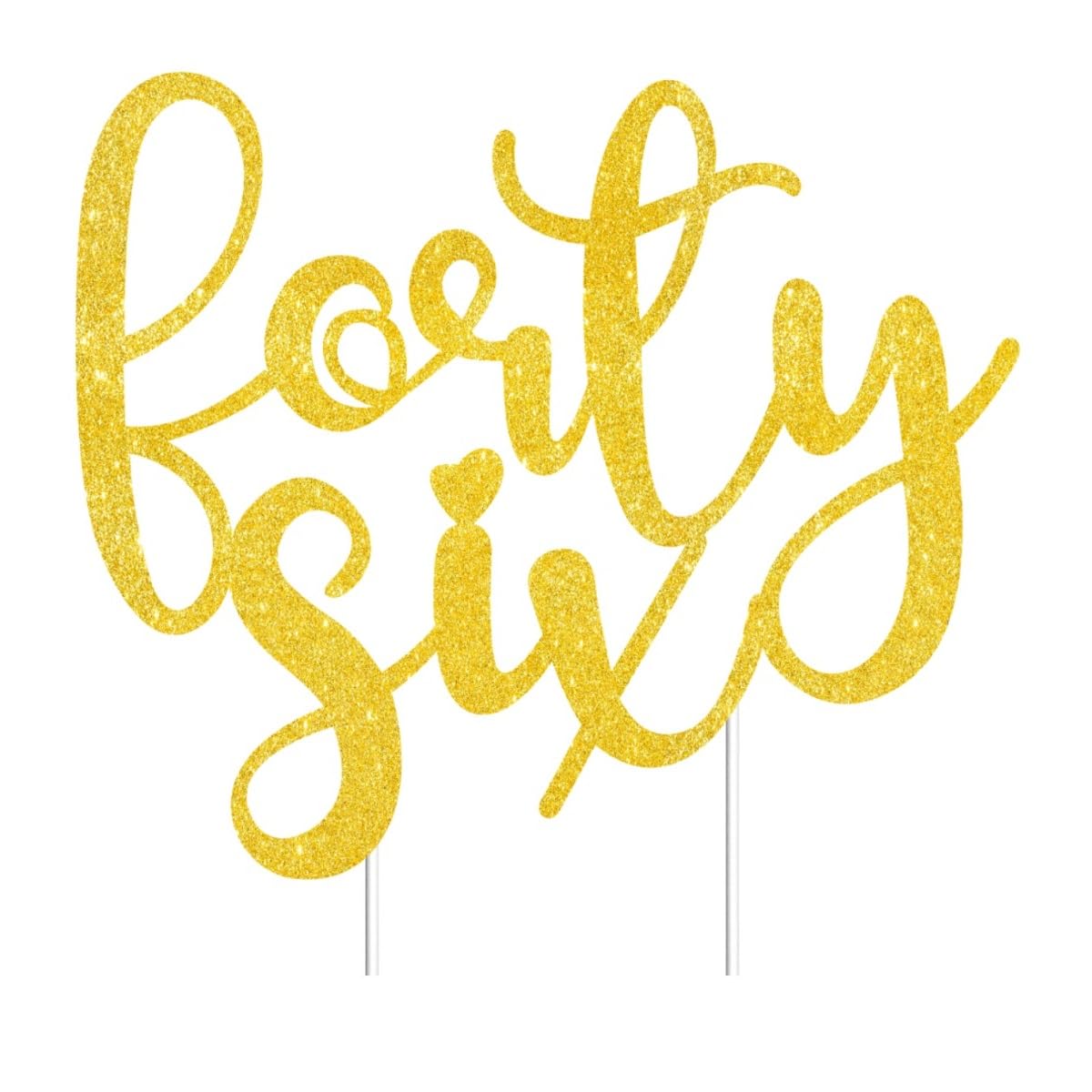 Forty-six Cake Toppers Gold Glitter, Happy 46th Birthday Cake Decorations Cheers to 46 Years Pick Party Decor, Forty-sixth Year Old Theme Birthday Anniversary Party Supplies