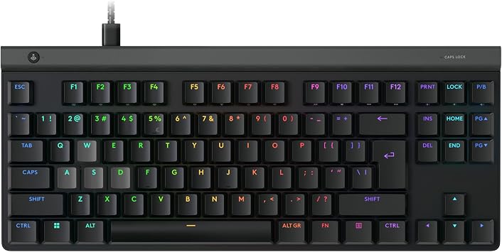 Logitech G G515 RAPID TKL Linear Kablolu Oyuncu Klavyesi, LIGHTSYNC RGB Ayd nlatmal , D k Profilli, Analog, Ultra  nce Tasar m, Rapid Trigger,  ngilizce Q Tu  Dizilimi, Siyah