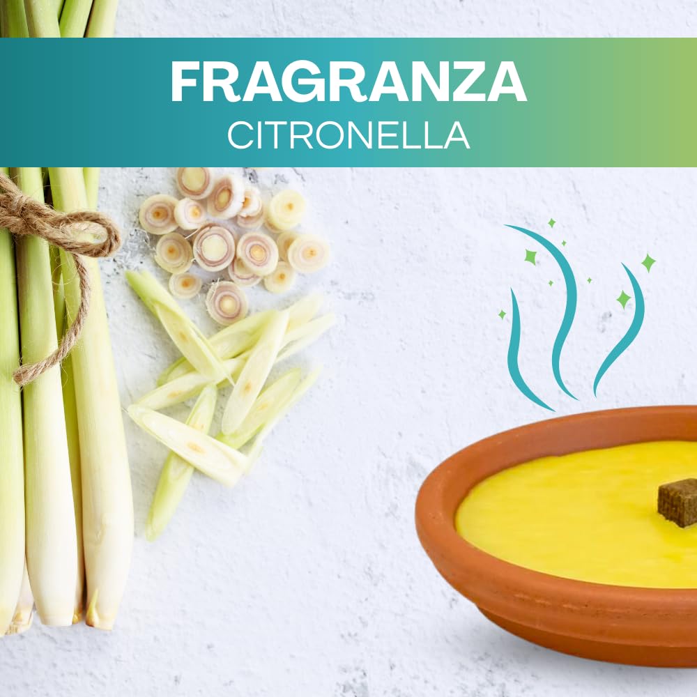 Palucart, candela citronella candele per esterno in coccio di terracotta 17 cm set da 20 pezzi giardinaggio antizanzare feste ed eventi