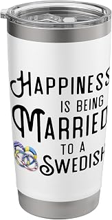 Swedish Flag Wedding Rings Heart Marriage Sweden Stainless Steel Insulated Tumbler