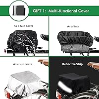 Vista 4 de Cesta de bicicleta trasera, [instalación sin herramientas], cesta de bicicleta para mascotas para estante trasero de carga, con cubierta