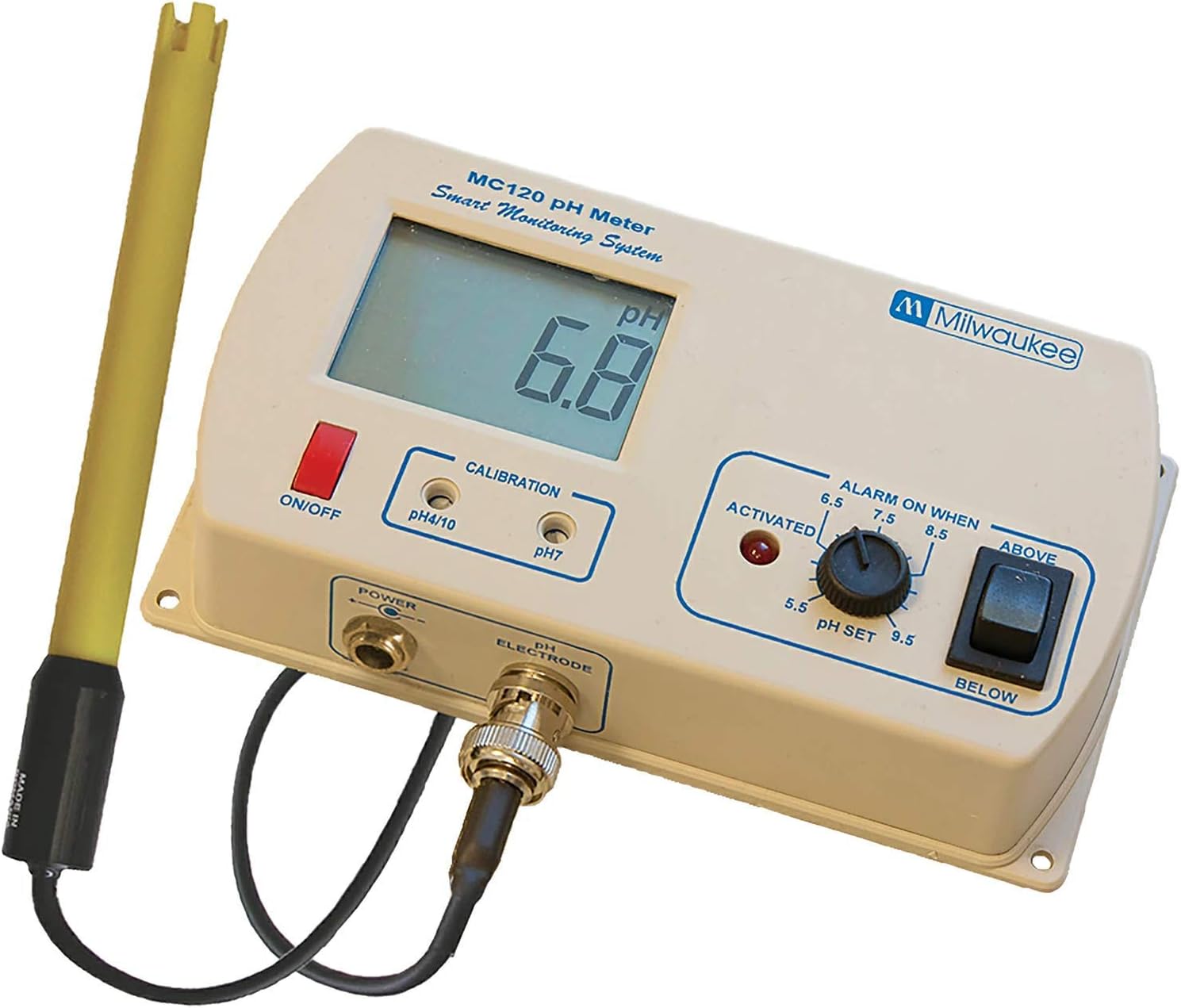 Milwaukee Instruments Professional pH Level Monitor Aquarium Water Tester MC120