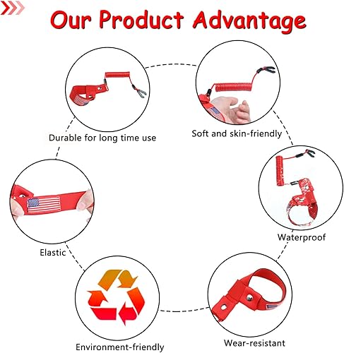 Miniatura 6 de Cordón para interruptor de barco para todos los Yamaha Jet Ski Waverunner, correa de muñeca con motor fuera de borda marino, repuesto