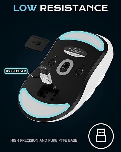Miniatura 7 de VGN Dragonfly-Esports - Ratón inalámbrico para juegos, 1.73 oz, ultra ligero, sensor óptico de 26000 DPI, 6 botones programables, sondeo 4K, batería