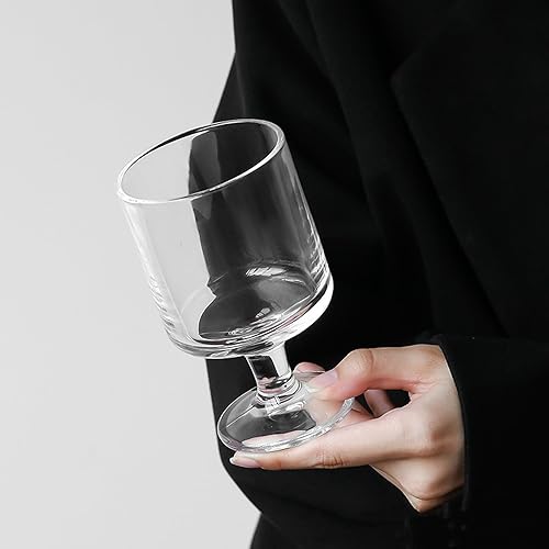Miniatura 7 de Copas transparentes vintage de 8, vasos de bebida mixta, copas de vino de 7.7 onzas, vasos para beber té helado, vino, cerveza, jugo, cóctel, whisky