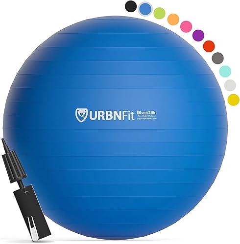 URBNFit - Pelota de ejercicio, entrenamiento y yoga en varios tamaños, pelota para embarazo y estabilidad, antiestallido, incluye bomba de inflado