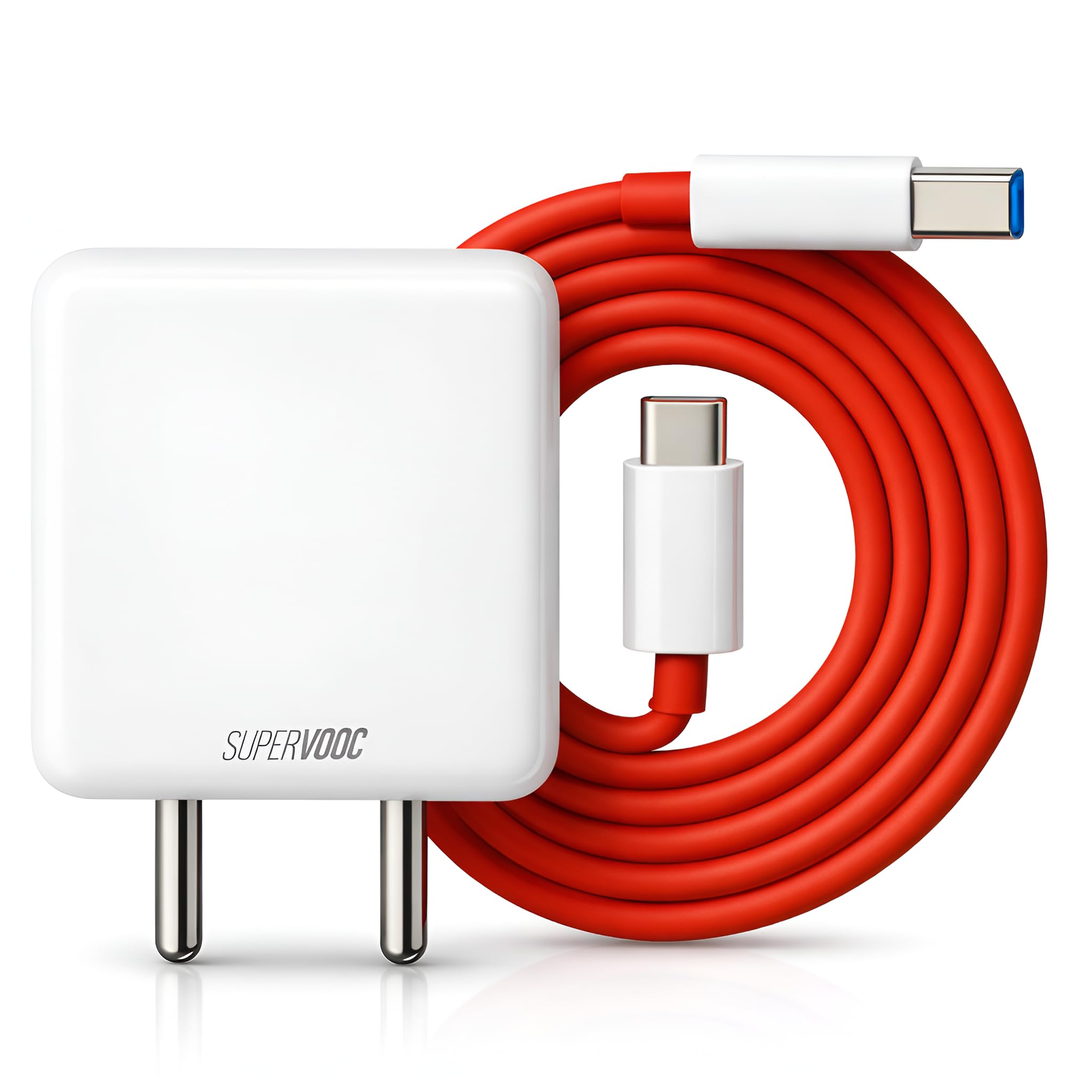 MAK Original 67W SuperVOOC Fast Charging USB Adapter with USB to Type-C Cable (Red) Compatible with OnePlus 11R, OnePlus Nord 3, Reno 10 Pro, Realme GT Series Smartphones.-image-42