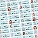 Sunnywall® Namensaufkleber Meerjungfrauen Namen Sticker Aufkleber Sticker für Kinder Schule Kindergarten 60 Stück - 4,8x1,6cm