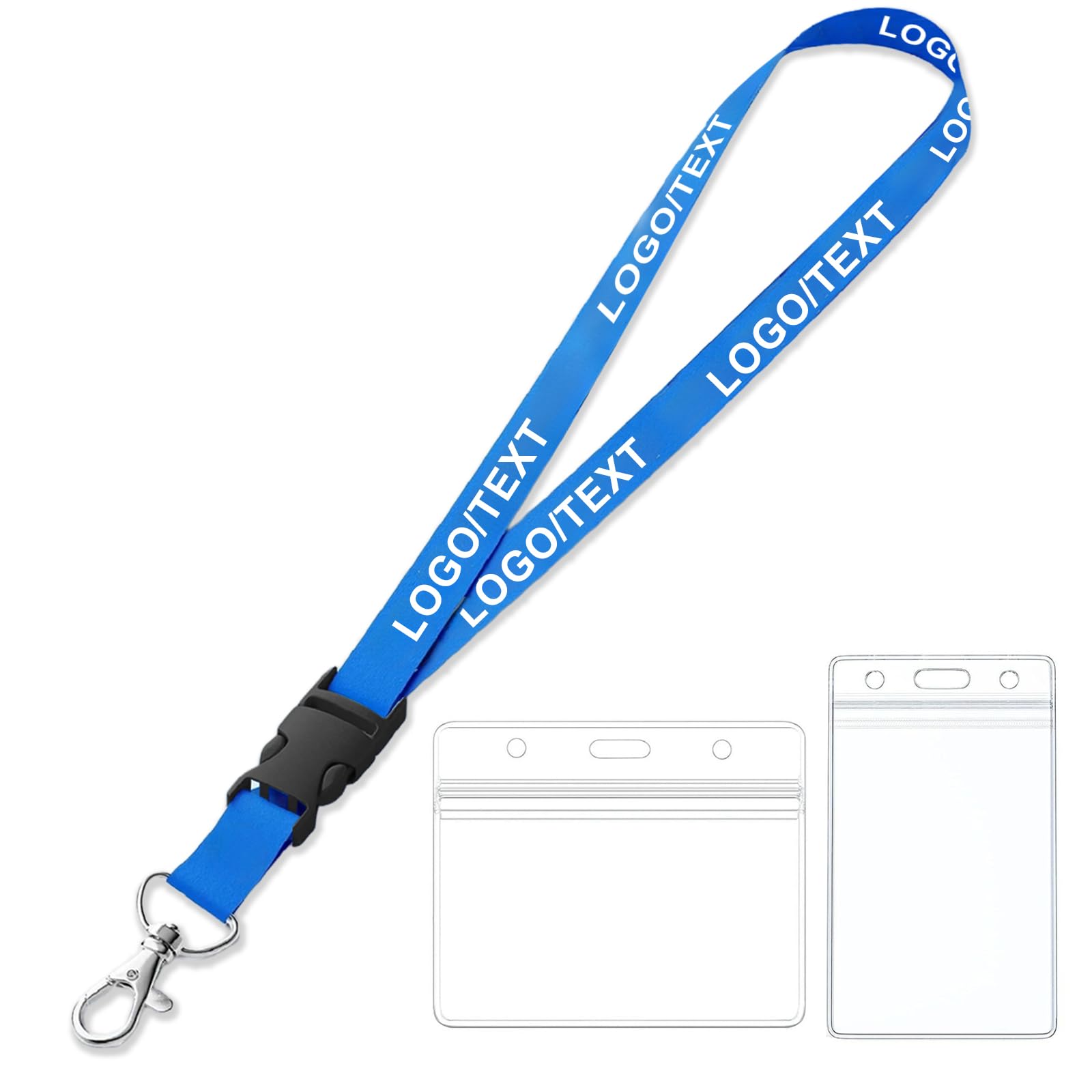 Personalised Lanyard, Lanyards for Neck with Card Holder, Custom with Logo & Text Print, Multi Size 10-500 Pcs for ID Badge, Staff, Nurse and Teacher