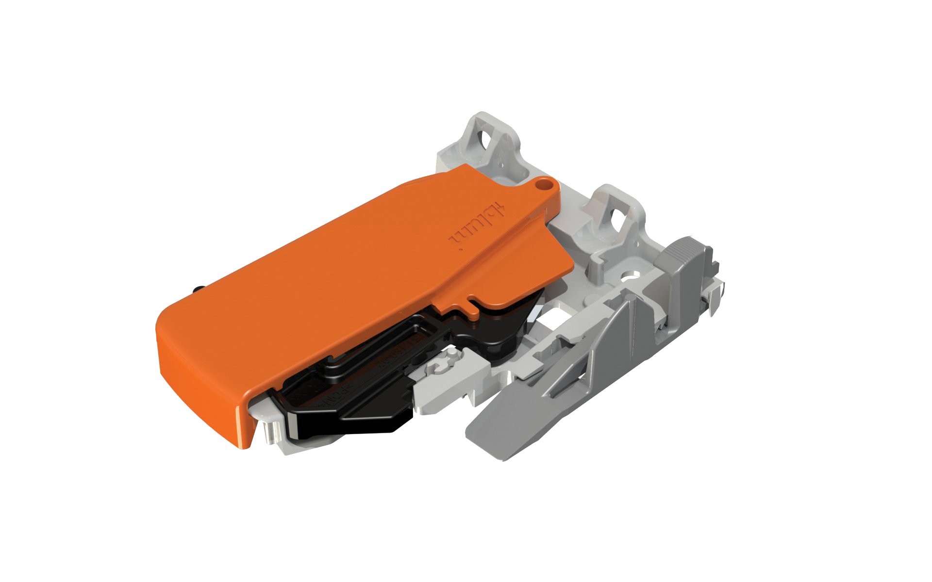 Blum T51.1801L Left TANDEM Plus Adjustable Depth Locking Device Set for Inset Drawers, Orange