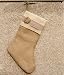 Handmade Burlap Christmas Stocking Natural Jute Holiday decoration with rose decor 15" (Bare Burlap)