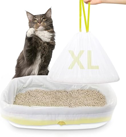 XUEPETT 24 Pack Jumbo Cat Litter Box Liners with Drawstri...