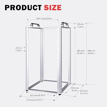 GeeekPi DeskPi RackMate TL1, 10 inch 10U Mini Server Rack for Network, Servers, Audio, and Video Equipment, Open Frame Aluminum Alloy Rack