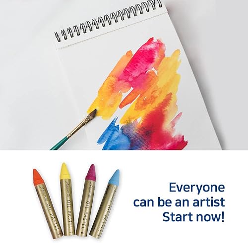 Miniatura 5 de HA SHI Pasteles de aceite soluble en agua para artistas, 12 colores, crayones de acuarela, suministros de arte de alta calidad para niños, adultos,